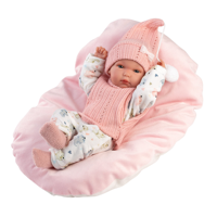 Newborn babypop Bimba met katjesprint - 35 cm