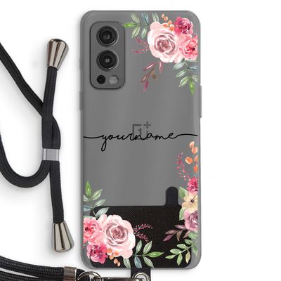 Rozen: OnePlus Nord 2 5G Transparant Hoesje met koord