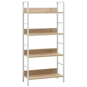 Boekenkast 4 schappen 60x27,6x124,5 cm spaanplaat eikenkleurig