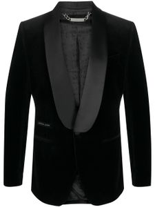 Philipp Plein blazer Elegant à effet velours - Noir