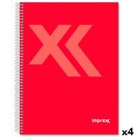 Schrift Imprex Rood A5 80 Lakens (4 Stuks)