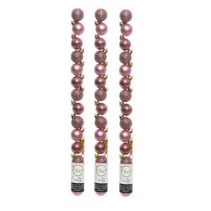 42x stuks kleine kunststof kerstballen oudroze (velvet) 3 cm