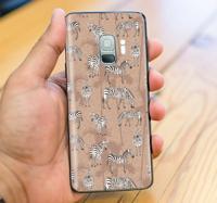 Samsung mobiel stickers Zebra en palmen bruin