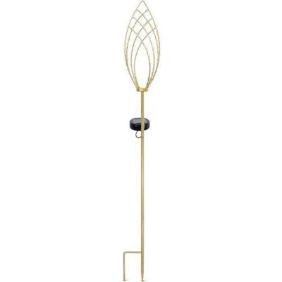 Lantaarn op zonne-energie - GARDEN ID Epi Gold - Ø11 h81 cm - Autonomie 6-8 uur - Aan/uitknop - Oplaadbare AAA-batterij.
