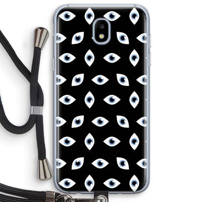 Eyes pattern: Samsung Galaxy J5 (2017) Transparant Hoesje met koord