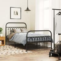 Bedframe met hoofd- en voeteneinde metaal zwart 100x190 cm