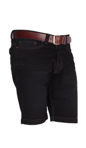 Crosshatch Bronco Short Black CHBRSB Stretch Korte Spijkerbroek Heren - Zwart