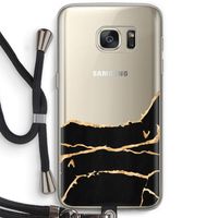 Gouden marmer: Samsung Galaxy S7 Transparant Hoesje met koord