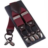 Verstelbare 6 clips broekriem clip voor mannen afmetingen: 125 x 3 5 cm (rood)
