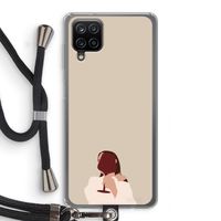 I drink wine: Samsung Galaxy A12 Transparant Hoesje met koord