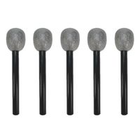 Set van 10x nep microfoons zwart/zilver 30 cm Set van 10x nep microfoons zwart/zilver 30 cm