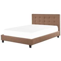 Beliani-ROCHELLE -Tweepersoonsbed-Bruin-180 x 200 cm-Polyester