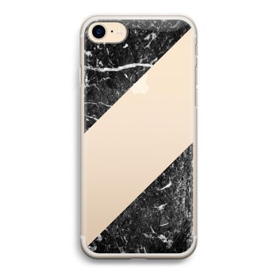 Zwart marmer: iPhone 7 Transparant Hoesje