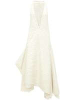 JW Anderson robe rayée à effet drapé - Blanc