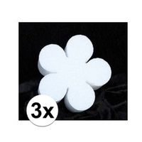 3x Bloemen van piepschuim 10 cm - thumbnail