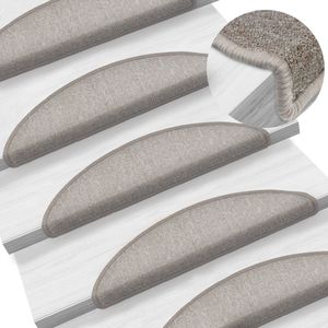 VidaXL 15 st trapmatten 56x17x3 cm taupe
