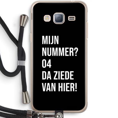 Da ziede van hier - Zwart: Samsung Galaxy J3 (2016) Transparant Hoesje met koord