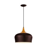 EGLO Obregon hangende plafondverlichting Flexibele montage E27 Bruin, Crème, Eiken - thumbnail