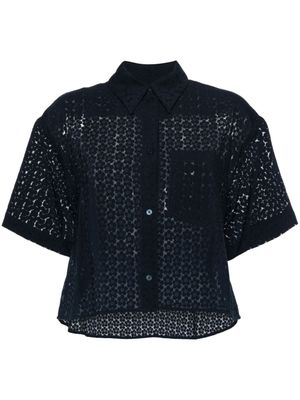 Kenzo chemise crop Boke Devore - Bleu