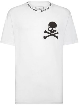 Philipp Plein t-shirt en coton à imprimé tête de mort - Blanc