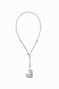 Verzilverde halsketting met hartje Zalio - BLACK - U
