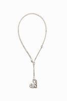 Verzilverde halsketting met hartje Zalio - BLACK - U