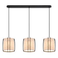 Brede hanglamp eettafel met 3 papieren kappen met E27 fittingen Nordlux Cardine - thumbnail