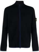 Stone Island sweat zippé à patch Compass - Bleu