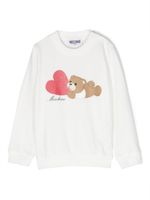 Moschino Kids sweat en coton à logo Teddy Bear - Blanc