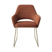 Jesper Home Yanai eetkamerstoel Tuscan Terra slide gold