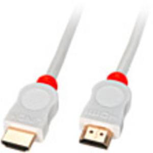 LINDY 41413 HDMI-kabel HDMI Aansluitkabel HDMI-A-stekker, HDMI-A-stekker 3.00 m Wit 4K UHD, Rond, UL gecertificeerd, Afgeschermd (dubbel), Stugge binnenader