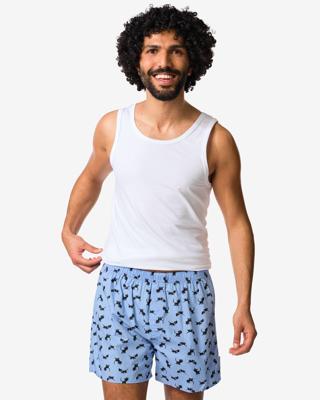 HEMA Takkie herenboxer print katoen blauw (blauw)