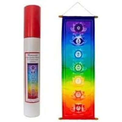 Wandkleed Franse Crêpe 7 Chakra&apos;s (90 x 36 cm)
