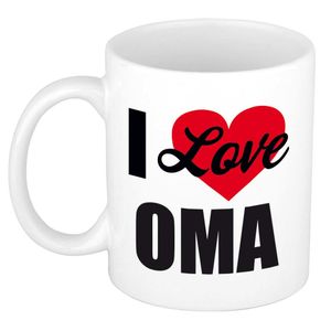 I love oma / Ik hou van oma cadeau mok / beker wit 300 ml - Cadeau mokken   -