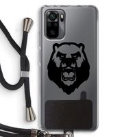 Angry Bear (black): Xiaomi Redmi Note 10 Pro Transparant Hoesje met koord