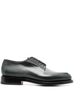 Santoni almond-toe leather derby shoes - Vert