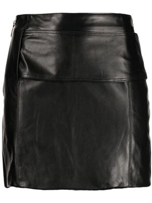 Boyarovskaya jupe en cuir à fermeture zippée - Noir