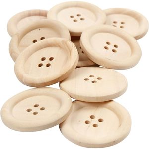 10x houten knopen 35 mm   -