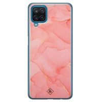 Samsung Galaxy A12 siliconen hoesje - Marmer roze