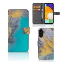 Samsung Galaxy A04s | Samsung Galaxy A13 5G | Bookcase | Marble Blue Gold