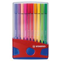 Viltstift STABILO Pen 68/20 ColorParade in rood/blauw etui M ass 20st