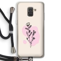 Roses are red: Samsung Galaxy A8 (2018) Transparant Hoesje met koord