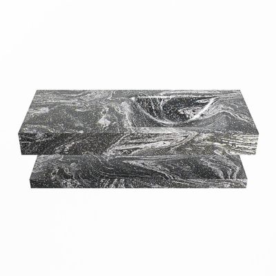 MONDIAZ ALAN-DLUX 110cm planchet Lava. Vrijhangende wastafel CLOUD rechts zonder kraangat, kleur Lava.