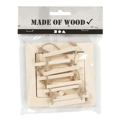 Creativ Company Mini houten zolderluik en touwladder