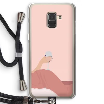Wine: Samsung Galaxy A8 (2018) Transparant Hoesje met koord