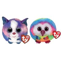 Ty - Knuffel - Teeny Puffies - Cleo Husky & Owen Owl
