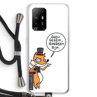 Geen Gezeik: Oppo A94 5G Transparant Hoesje met koord Geen Gezeik: Oppo A94 5G Transparant Hoesje met koord