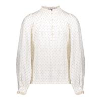 Geisha winter blouse meisjes - wit/zwart - shiny stippen
