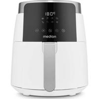 Friggitrice ad aria calda - MEDION - MD13030 - Digitale - Airfryer - 1500 watt - Timer 60 min - Fino a 200°C - 4,7 L - Bianco