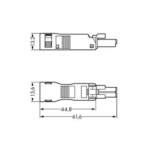 890-102  (50 Stück) - Connector plug-in installation 2x1,5mm² 890-102